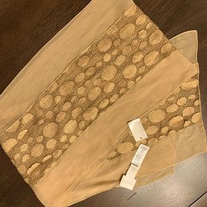 Chico’s Skinny Angled Oblong Gold Scarf NWT NoSZ